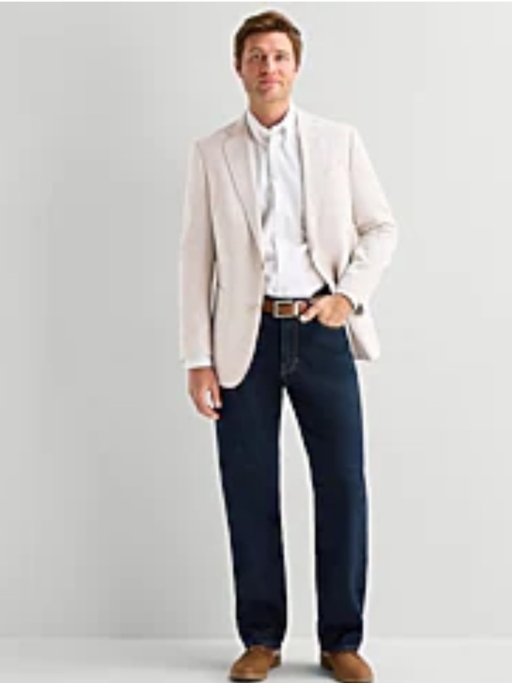 Stafford Cream Single-Breasted Men's Blazer